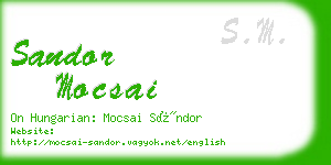 sandor mocsai business card